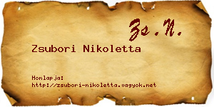 Zsubori Nikoletta névjegykártya