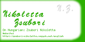 nikoletta zsubori business card